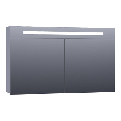 BRAUER Promise armoire de toilette - 120x70x15cm -- avec éclairage direct - 2 portes miroir unilatérales - gris mat