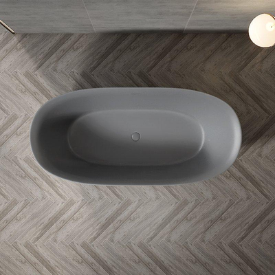 FugaFlow Eccelente Calma Baignoire îlot - 170x80cm - acrylique - siphon - gris mat