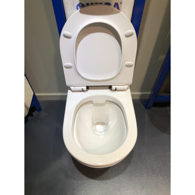 GO by Van Marcke Aquaflow Compact WC suspendu sans bride avec abattant frein de chute et déclipsable blanc