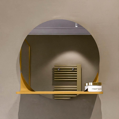 Mondiaz SPOT Miroir de salle de bains - rond 40cm - tablette de miroir - couleur Ocher