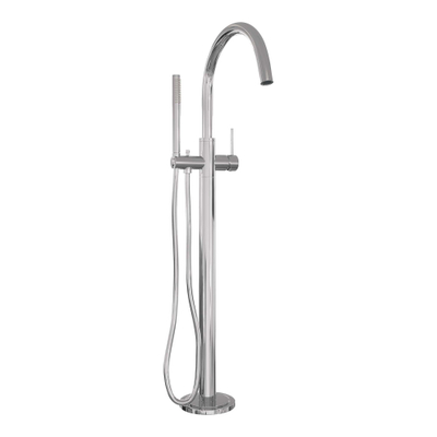 BRAUER Chrome Edition Staande Badkraan - handdouche staaf 1 stand - 2 gladde knoppen - inclusief inbouwdeel - PVD - chroom