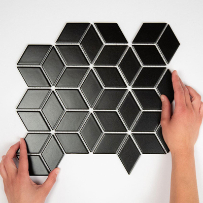 The Mosaic Factory Paris mozaïektegel - 27x31cm - 6mm - mat black (zwart)