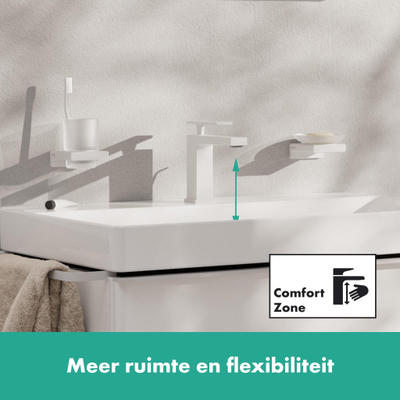 Hansgrohe Tecturis E Mitigeur lavabo - bonde à tirette - coolstart - bec 14.4 cm - blanc mat