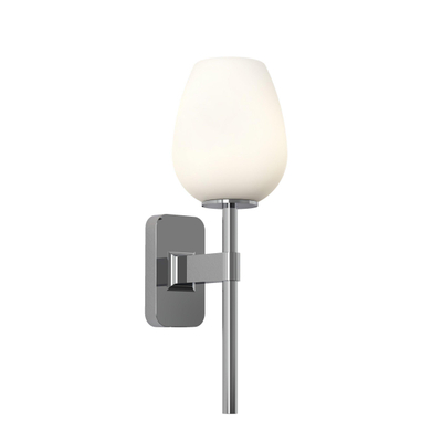 Astro Tacoma Single Wandlamp/Plafondlamp - 230V - IP44 - ovaal - wit glas - chroom