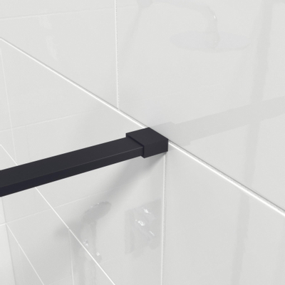 Saniclass Bellini Inloopdouche - 100x200cm - veiligheidsglas - mat zwarte lijst rondom - anti kalk SHOWROOMMODEL