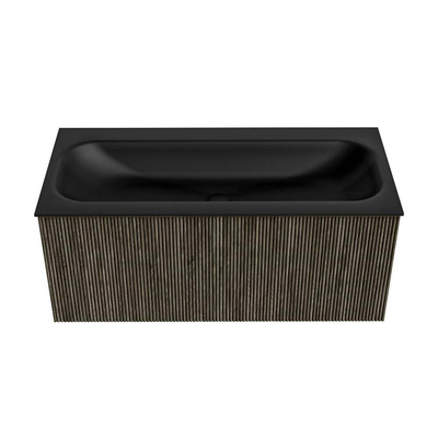 Mondiaz KURVE Badkamermeubelset - 100x46x40cm - 1 lade - wastafel solid surface - midden - 1 kraangat - Shadow