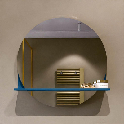 Mondiaz SPOT Miroir de salle de bain - rond 50cm - plan de miroir - couleur Jean