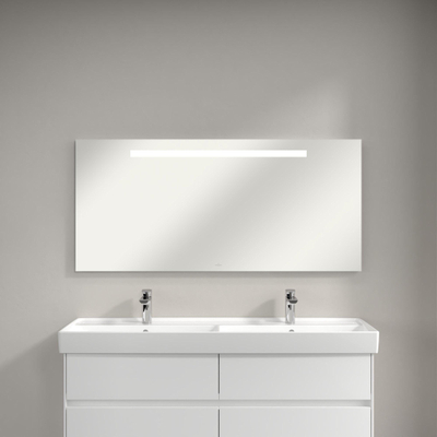 Villeroy & Boch More to see one spiegel - met geïntegreerde led verlichting - 130x60cm - inclusief bevestiging - glans zilver