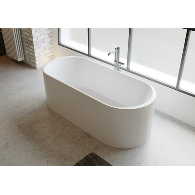 Baignoire îlot Riho Valor - 170x72x55cm - solid surface - blanc mat