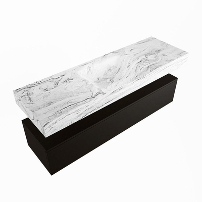 Mondiaz ALAN-DLUX Ensemble de meuble - 150cm - meuble Urban mat - 1 tiroir - Lavabo Cloud Glace suspendu - vasque Centre - 1 trou de robinet