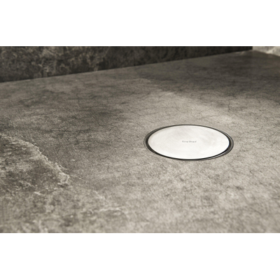 Easy Drain Aqua Round siphon de sol avec élément de finition en ABS avec grille en inox et sortie latérale Ø15cm profondeur d''encastrement 72 108mm garde d''eau 50 à 25mm AQUA RDX15 MSI6