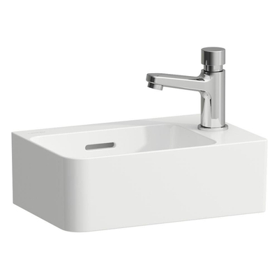 Laufen Val Lavabo 14.5x35x24.5cm 1 trou de robinet à droite avec trop-plein Céramique blanc