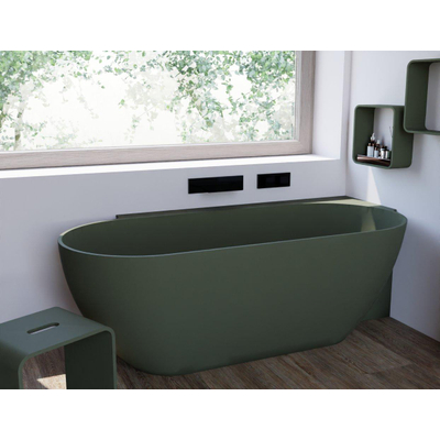 Arcqua Havana Baignoire semi-îlot - 170x80cm - droite - vert mat