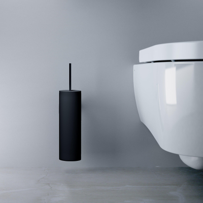 Clou Flat ensemble balai de toilettes 8x35cm modèle mural Noir mat