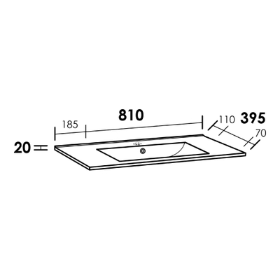 Adema Chacito Badkamermeubelset - 79.5x37.6x55 - 2 lades - greeploos - wastafel - 1 kraangat - eiken