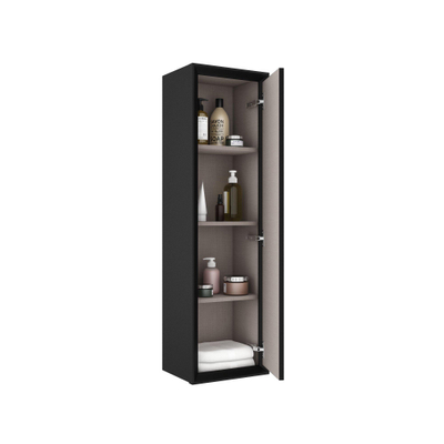 Saniclass Prime Core Armoire haute - 120x34.5x34.5cm - 1 porte - noir mat - MDF