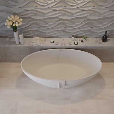 Ideavit Solidellipse Baignoire autoportante 180x88cm ovale Solid surface blanc