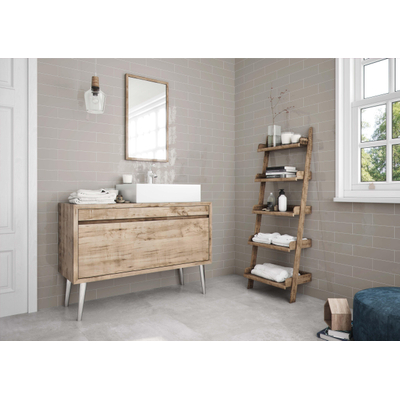 Terravito Corvato wandtegel - 7.5x30cm - 8.5mm - Rechthoek - Overig - glans grijs