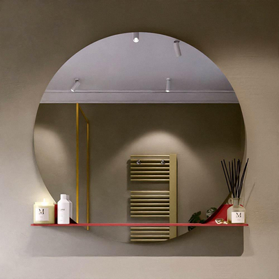 Mondiaz SPOT spiegel – Ø120 cm – met planchet – Fire (rood)