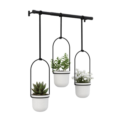 Umbra Triflora suspension pour plantes 64x110x15cm pour 3 plantes polyester blanc