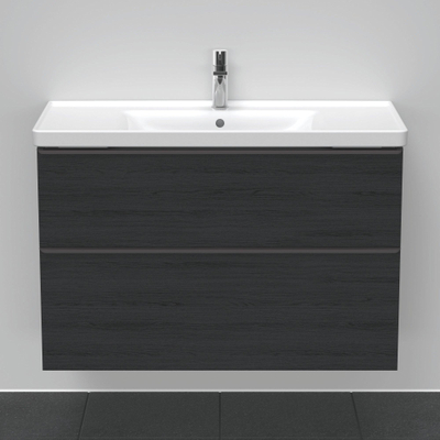 Duravit D-neo Meubelset - met wastafelonderbouwkast - met 2 laden - met softclose - 100x20x48cm - inclusief wastafel - zwart eiken mat