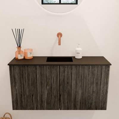 Mondiaz JOYA 80cm toiletmeubel - kleur Shadow - Wastafel FAYE positie Midden Zonder kraangat kleur Urban.
