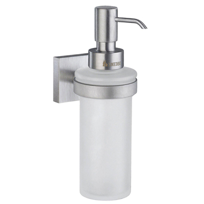 Smedbo House Zeepdispenser - 200ml - wandmodel - geborsteld chroom/mat glas