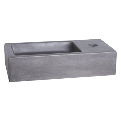 Differnz jukon ensemble lave-mains béton gris foncé mitigeur incurvé noir mat 38,5 x 18,5 x 9 cm avec porte-serviette noir