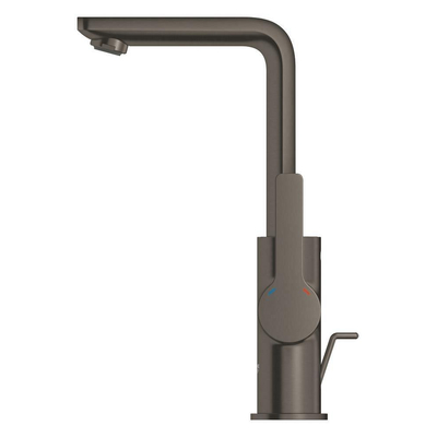 Grohe Lineare Waterbesparende Wastafelkraan - L-Size - met waste - draaibare gegoten uitloop - brushed hard graphite (antraciet)