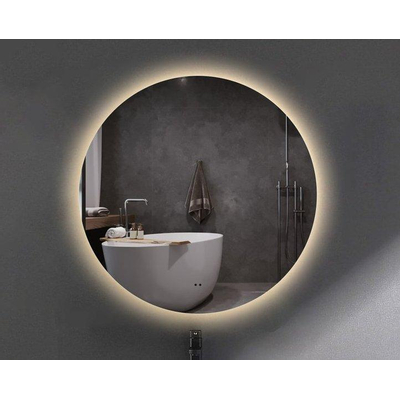 Saniclass Circle Miroir de salle de bains - rond - diamètre 80cm - éclairage LED indirect - chauffage miroir - interrupteur infrarouge