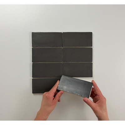 ÉCHANTILLON Terravito Galeno carreau mural - 7,5x15 cm - 8,5 mm - Rectangulaire - Anthracite mat