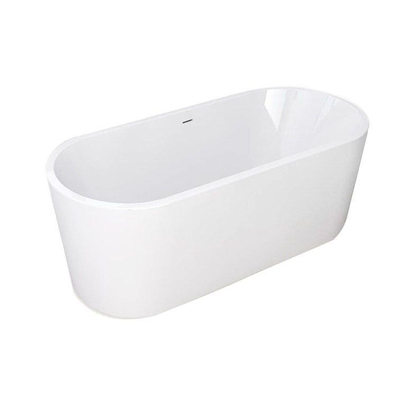 Wiesbaden Libero Baignoire îlot - 178 x 80 cm - acrylique brillant blanc avec vidage blanc brillant