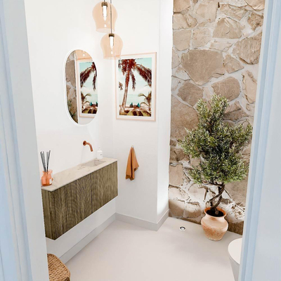 Mondiaz JOYA-DLUX 90cm toiletmeubel - kleur Dusk - Wastafel FAYE positie Rechts Zonder kraangat kleur Frappe.