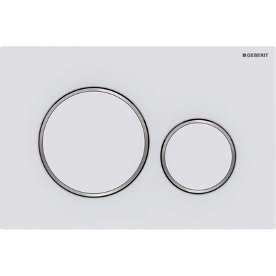 Geberit Sigma20 plaque de commande - chasse à 2 boutons - ronde - blanc mat chrome