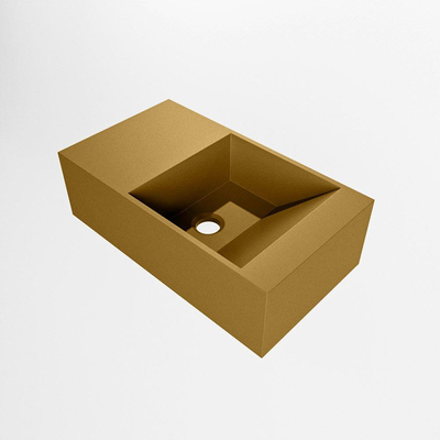 Mondiaz TYNE Lavabo compact - 40x23x12cm - vasque à gauche - sans trous de robinet - solid surface - Oro