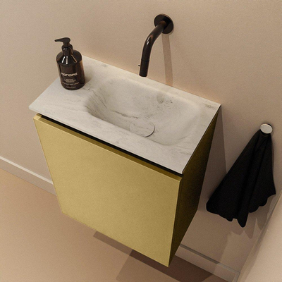 MONDIAZ TURE-DLUX 40cm toiletmeubel Oro. EDEN wastafel Opalo positie rechts. Zonder kraangat.