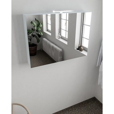 Mondiaz CUBB armoire de toilette – 100 x 70 x 18 cm – 2 portes – Clay (bleu clair/gris)