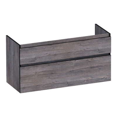 BRAUER Delight Edge meuble sous-lavabo 120 2 tiroirs softclose - sans poignées - 1 découpe pour siphon - Driftwood
