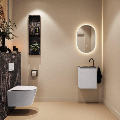 MONDIAZ TURE-DLUX Meuble de toilettes 40 cm Cale. EDEN lavabo Lava position gauche. Avec 1 trou de robinet.