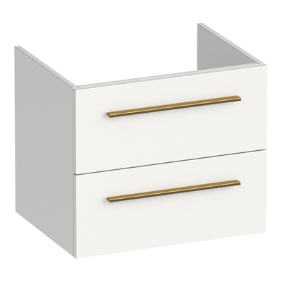 BRAUER Trust meuble sous-lavabo 60 sans poignées rapportées 2 tiroirs à fermeture douce et 1 découpe pour siphon - blanc mat