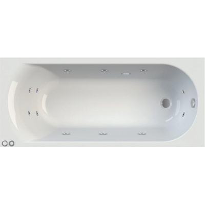 Riho Easypool 3.1 Miami Baignoire Balnéo - 170x70cm - hydro 6+4+2 réglage pneumatique droite - avec piétement et vidage - blanc brillant