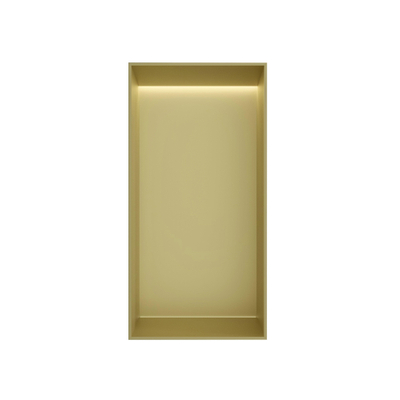 Hotbath &MORE Inbouwbox of inbouwnis - 30x15x10 - frameless + LED - PVD - geborsteld messing (goud)