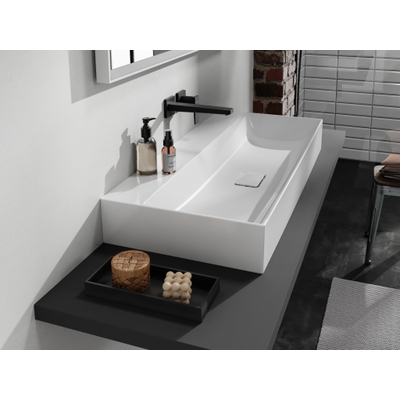 Hansgrohe Xevolos E wastafel - 100x48x14cm - zonder kraangat - opzet - smartclean - wit
