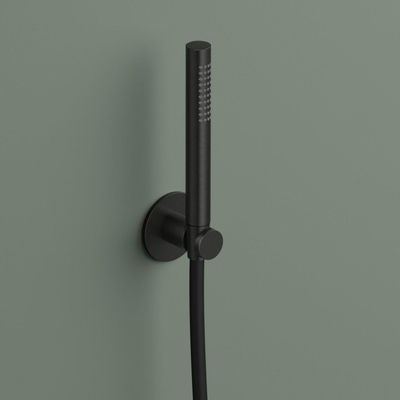 Hotbath Ace Handdoucheset - staafhanddouche - wandsteun - 150cm - doucheslang - PVD - zwart geborsteld