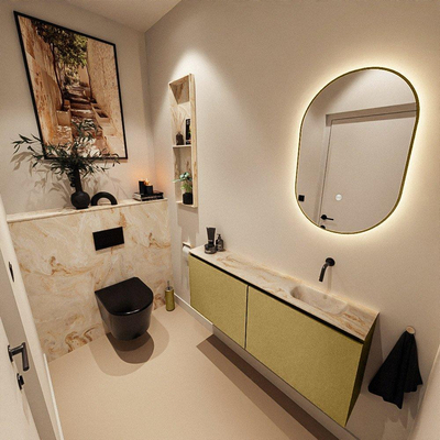 MONDIAZ TURE-DLUX 120cm toiletmeubel Oro. EDEN wastafel Frappe positie rechts. Zonder kraangat.