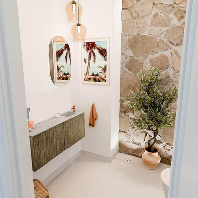 Mondiaz JOYA-DLUX 100cm toiletmeubel - kleur Dusk - Wastafel FAYE positie Rechts 1 kraangat kleur Glace.