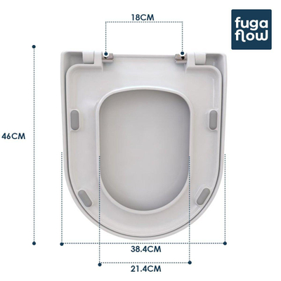 FugaFlow Closetzitting - quickrelease - softclosing - geschiktvoor Villeroy & boch Subway 2.0 - wit