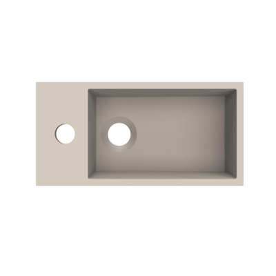 Arcqua Flair fontein - 36x18x9cm - cast marble - 1 kraangat - links - mat klei
