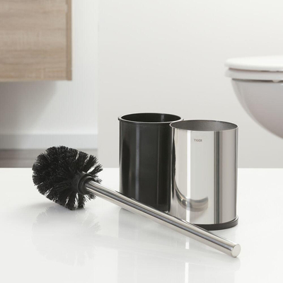 Tiger Colar Toiletborstel met houder vrijstaand RVS gepolijst 9.3x38.4x9.3cm