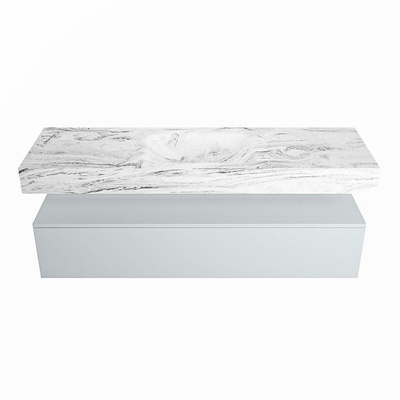 MONDIAZ ALAN - DLUX Badkamermeubelset - 150cm - onderkast - Clay - 1 lade - vrijhangende wastafel - wasbak midden - 0 kraangaten - Glace